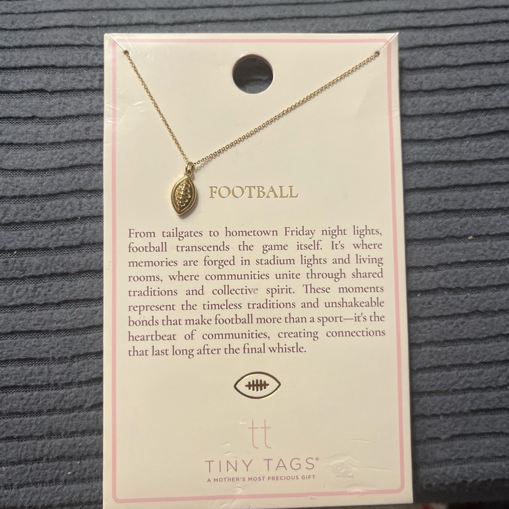 Gold Football Pendant Necklace